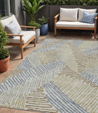 5' X 8' Taupe Gray And Beige Floral Washable Indoor Outdoor Area Rug