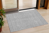 3' X 5' Gray And Silver Geometric Washable Indoor Outdoor Area Rug