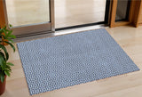 3' X 5' Navy Blue And Gray Geometric Washable Indoor Outdoor Area Rug