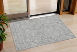 3' X 5' Gray And Ivory Floral Washable Indoor Outdoor Area Rug
