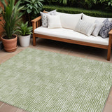 8' X 10' Green And Ivory Geometric Washable Indoor Outdoor Area Rug