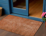 3' X 5' Copper Brown And Beige Abstract Washable Indoor Outdoor Area Rug