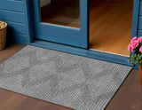 3' X 5' Charcoal And Silver Geometric Washable Indoor Outdoor Area Rug