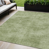 5' X 8' Green Washable Indoor Outdoor Area Rug
