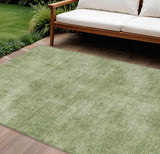 8' X 10' Green Washable Indoor Outdoor Area Rug