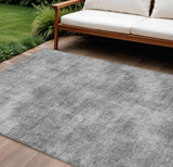 8' X 10' Gray Washable Indoor Outdoor Area Rug