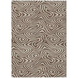 5' X 8' Brown And Beige Abstract Washable Indoor Outdoor Area Rug