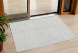3' X 5' Silver And Gray Abstract Washable Indoor Outdoor Area Rug