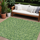 8' X 10' Green Blue And Ivory Polka Dot Washable Indoor Outdoor Area Rug