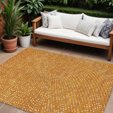 8' X 10' Orange Gray And Ivory Polka Dot Washable Indoor Outdoor Area Rug