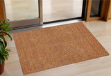 3' X 5' Brown Gray And Gold Polka Dot Washable Indoor Outdoor Area Rug