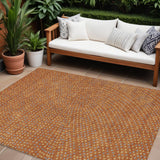8' X 10' Brown Gray And Gold Polka Dot Washable Indoor Outdoor Area Rug