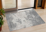 3' X 5' Gray And Beige Abstract Washable Indoor Outdoor Area Rug