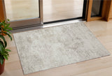 3' X 5' Ivory And Beige Abstract Washable Indoor Outdoor Area Rug
