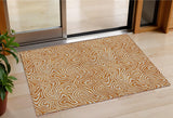 3' X 5' Copper And Beige Abstract Washable Indoor Outdoor Area Rug