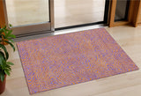 3' X 5' Purple And Copper Abstract Washable Indoor Outdoor Area Rug