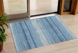 3' X 5' Blue And Ivory Abstract Washable Indoor Outdoor Area Rug