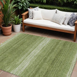 8' X 10' Green And Ivory Abstract Washable Indoor Outdoor Area Rug