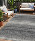 5' X 8' Gray And Charcoal Abstract Washable Indoor Outdoor Area Rug