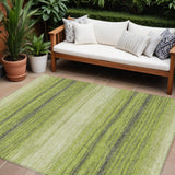 8' X 10' Lime Green Ivory And Black Abstract Washable Indoor Outdoor Area Rug