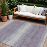8' X 10' Lavender And Ivory Abstract Washable Indoor Outdoor Area Rug