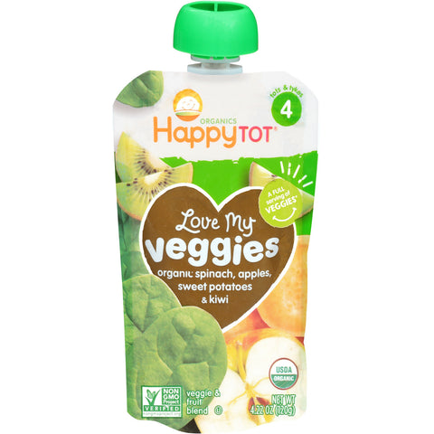 Happy Tot Love My Veggies Spinach Apple Sweet Potato & Kiwi (16x4.22 OZ)