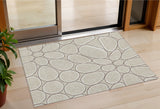 3' X 5' Beige And Brown Abstract Washable Indoor Outdoor Area Rug