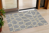 3' X 5' Gray Ivory And Beige Abstract Washable Indoor Outdoor Area Rug
