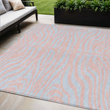 5' X 8' Pink And Gray Animal Print Washable Indoor Outdoor Area Rug