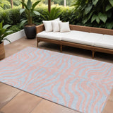 8' X 10' Pink And Gray Animal Print Washable Indoor Outdoor Area Rug
