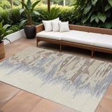8' X 10' Beige Brown And Gray Abstract Washable Indoor Outdoor Area Rug