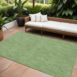 8' X 10' Green And Ivory Geometric Washable Indoor Outdoor Area Rug