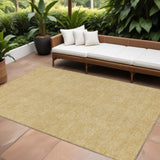 8' X 10' Gold And Ivory Geometric Washable Indoor Outdoor Area Rug