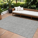 8' X 10' Gray And Ivory Geometric Washable Indoor Outdoor Area Rug