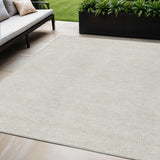 5' X 8' Beige And Brown Geometric Washable Indoor Outdoor Area Rug