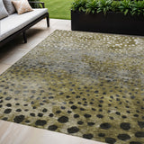 8' X 10' Brown Gray And Ivory Abstract Washable Indoor Outdoor Area Rug