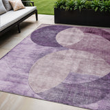 5' X 8' Purple And Lavender Geometric Washable Indoor Outdoor Area Rug