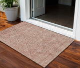 3' X 5' Pink And Brown Moroccan Washable Indoor Outdoor Area Rug
