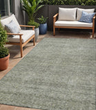 5' X 8' Sage And Ivory Abstract Washable Indoor Outdoor Area Rug