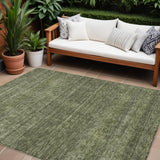 8' X 10' Olive Green And Ivory Geometric Washable Indoor Outdoor Area Rug