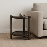24" Dark Brown Solid Wood Tray Table