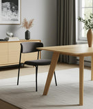 Set of Two Gray and Black Fabric Open Back Dining Side Chairs