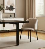 Set of Two Gray and Black Fabric Dining Side Chairs