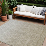 8' X 10' Taupe And Gray Geometric Washable Indoor Outdoor Area Rug