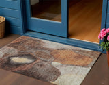 3' X 5' Coffee Copper And Beige Abstract Washable Indoor Outdoor Area Rug