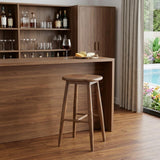 30" Natural Solid Wood Backless Bar Height Bar Chair