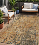 5' X 8' Copper And Brown Abstract Washable Indoor Outdoor Area Rug