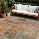 8' X 10' Tan Copper And Terra Cotta Abstract Washable Indoor Outdoor Area Rug
