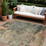 8' X 10' Sage Gray And Pink Abstract Washable Indoor Outdoor Area Rug
