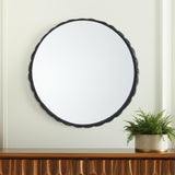 30" Black Metal Scalloped Framed Accent Mirror
